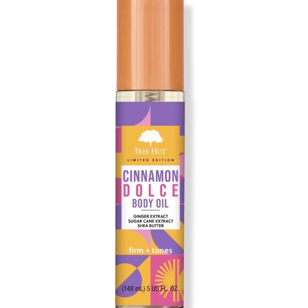 🍥🧁Tree Hut Cinnamon Dolce Body Oil Ginger and Sugar Cane Extract, 5 fl oz.